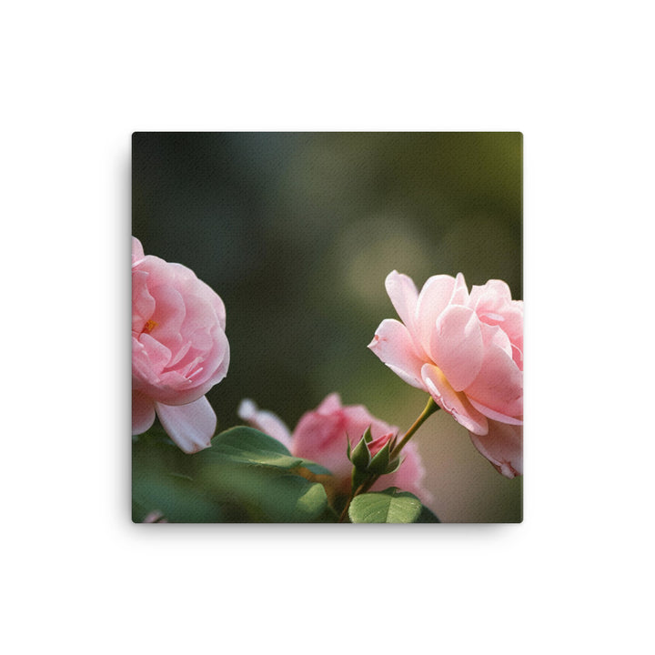 Blushing Pink Roses canvas - Posterfy.AI