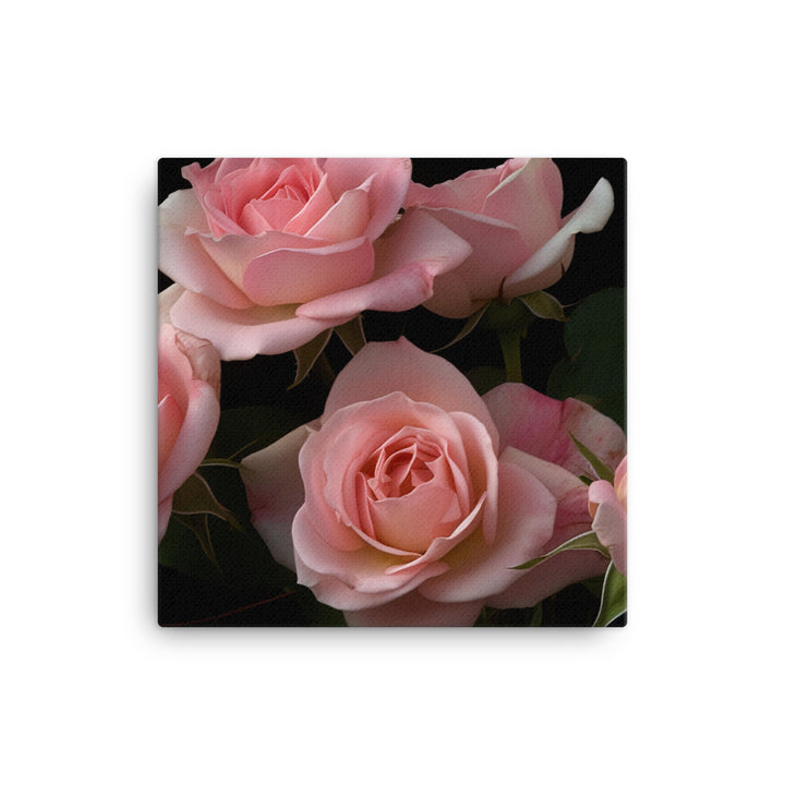 Blushing Pink Roses canvas - Posterfy.AI