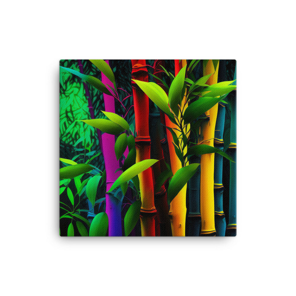 Colourful bamboo jungle canvas - Posterfy.AI