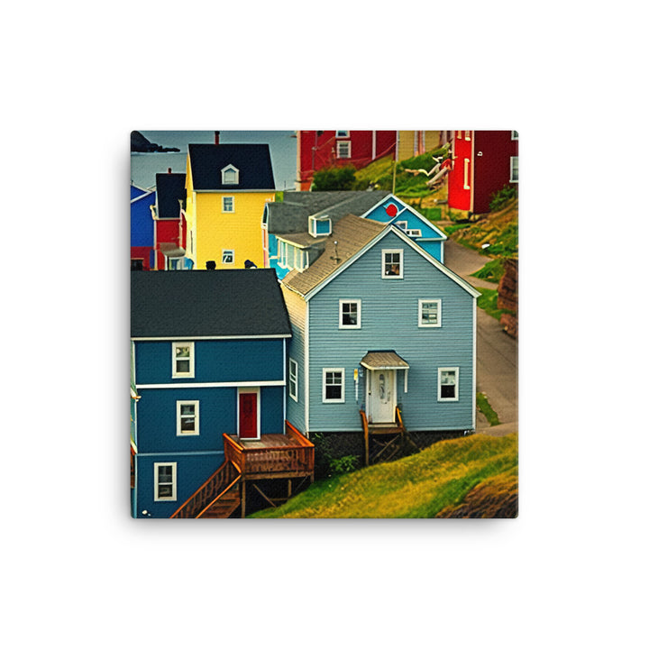 Colorful houses canvas - Posterfy.AI