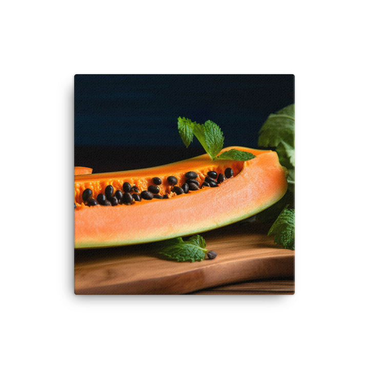 Sliced Papaya with Lime canvas - Posterfy.AI