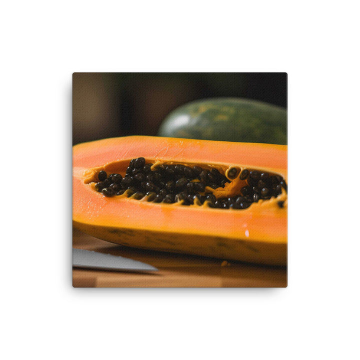 Exotic Papaya Delight canvas - Posterfy.AI