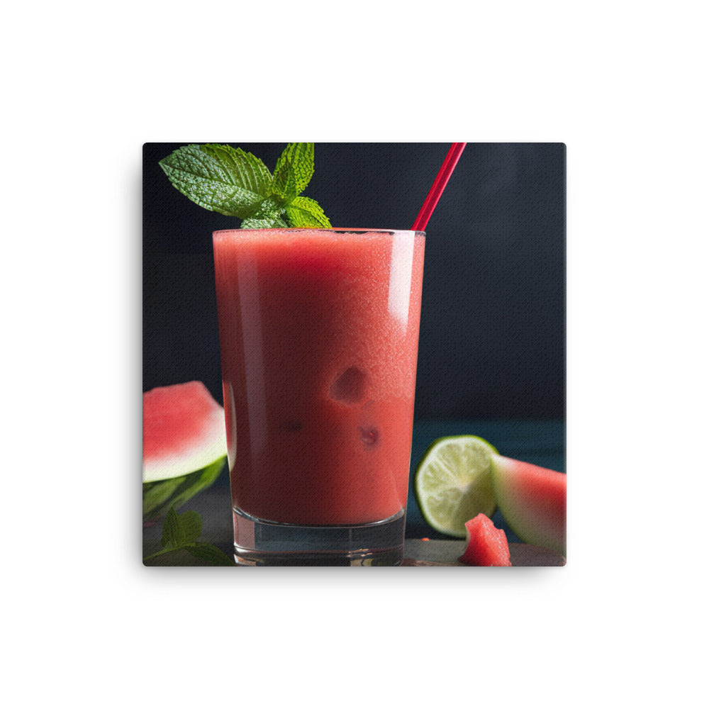 Watermelon Smoothie Time canvas - Posterfy.AI