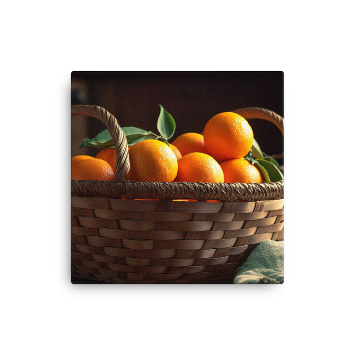 Oranges in a Wicker Basket canvas - Posterfy.AI