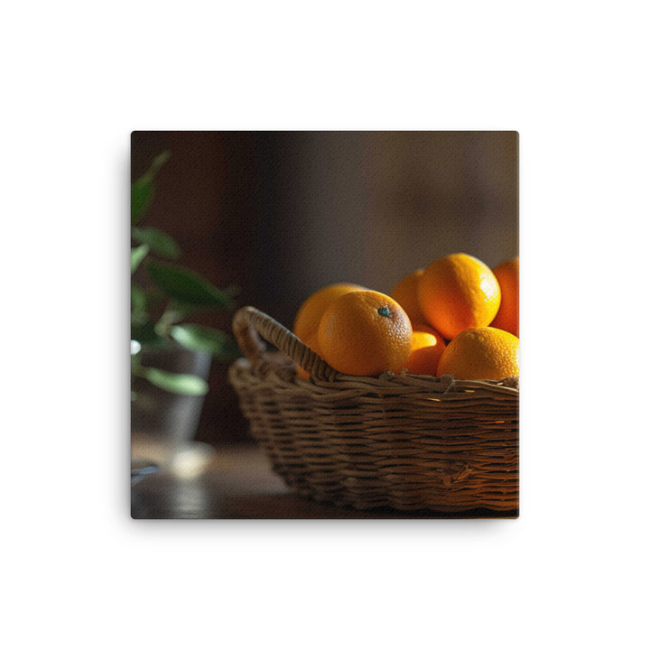 Oranges in a Wicker Basket canvas - Posterfy.AI