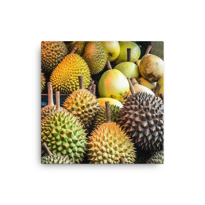 Durian Fruit in Market canvas - Posterfy.AI