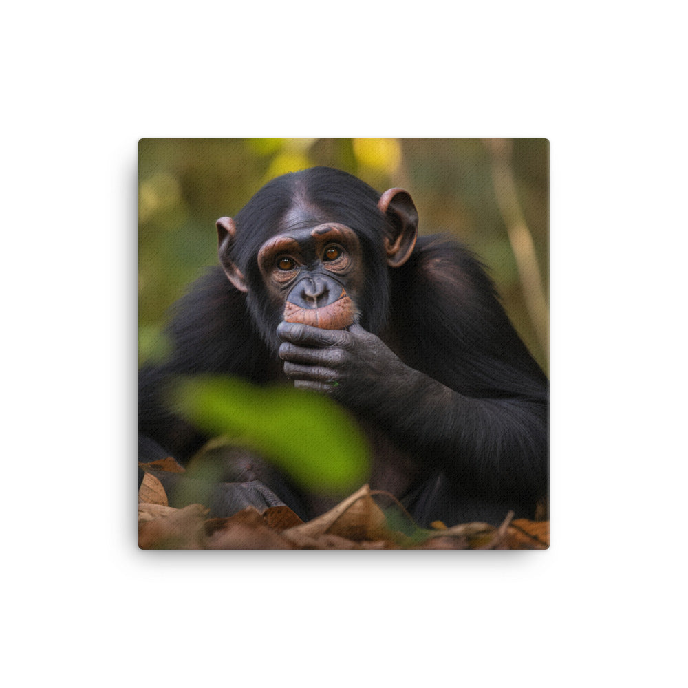 Cheeky Chimpanzee in the Wild canvas - Posterfy.AI