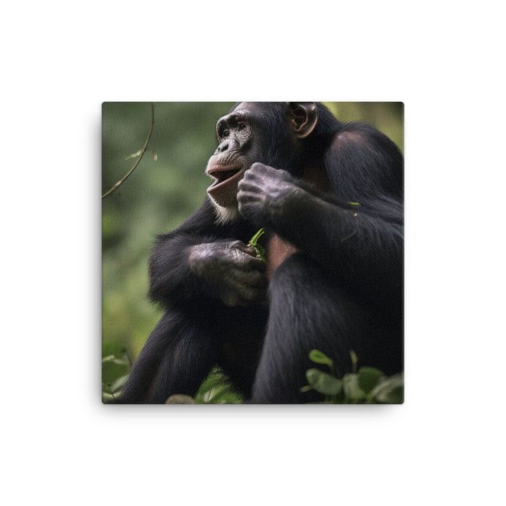 Cheeky Chimpanzee in the Wild canvas - Posterfy.AI