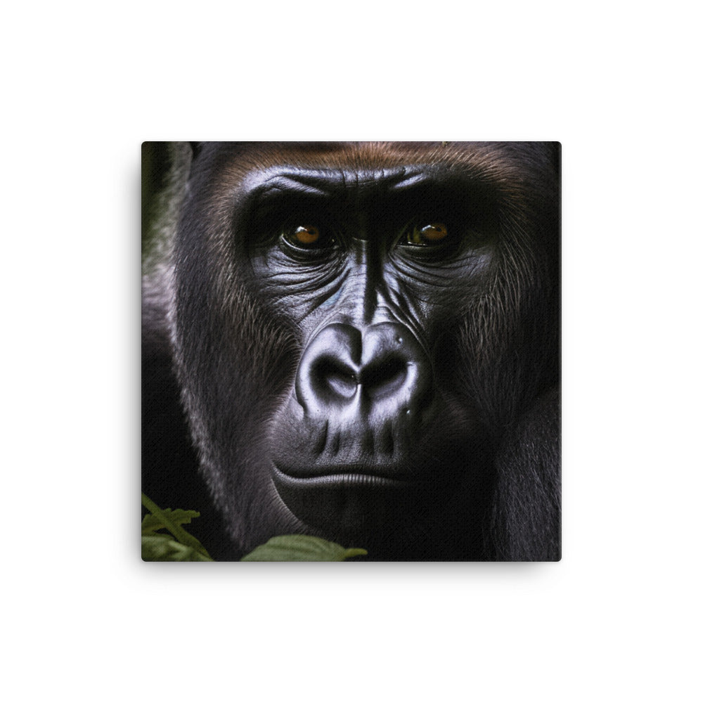 Inquisitive Gorilla in the Wild canvas - Posterfy.AI