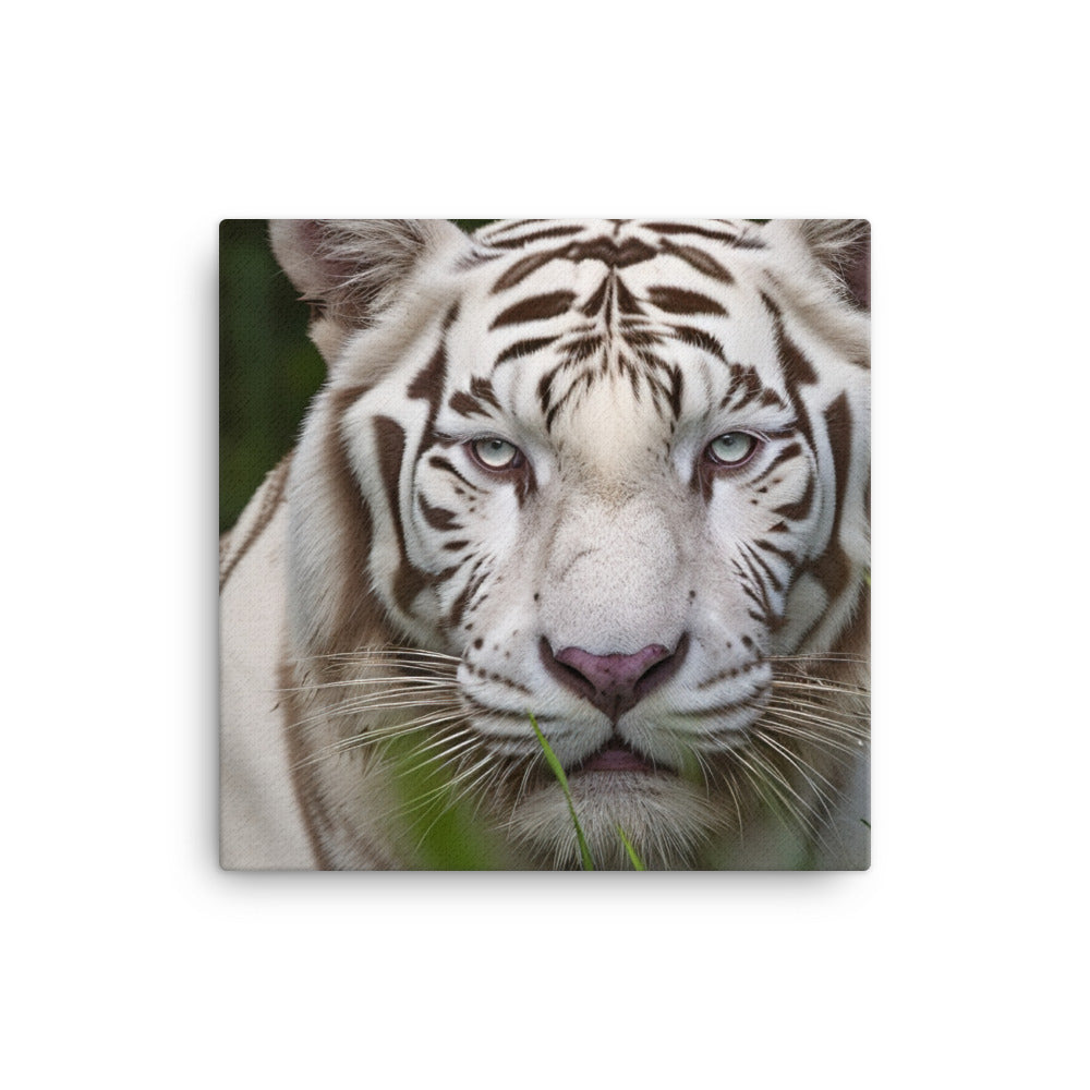 Rare White Bengal Tiger in the Wild canvas - Posterfy.AI