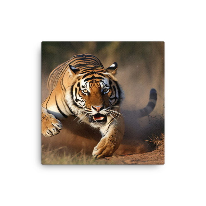 Bengal Tiger Pouncing on Prey canvas - Posterfy.AI