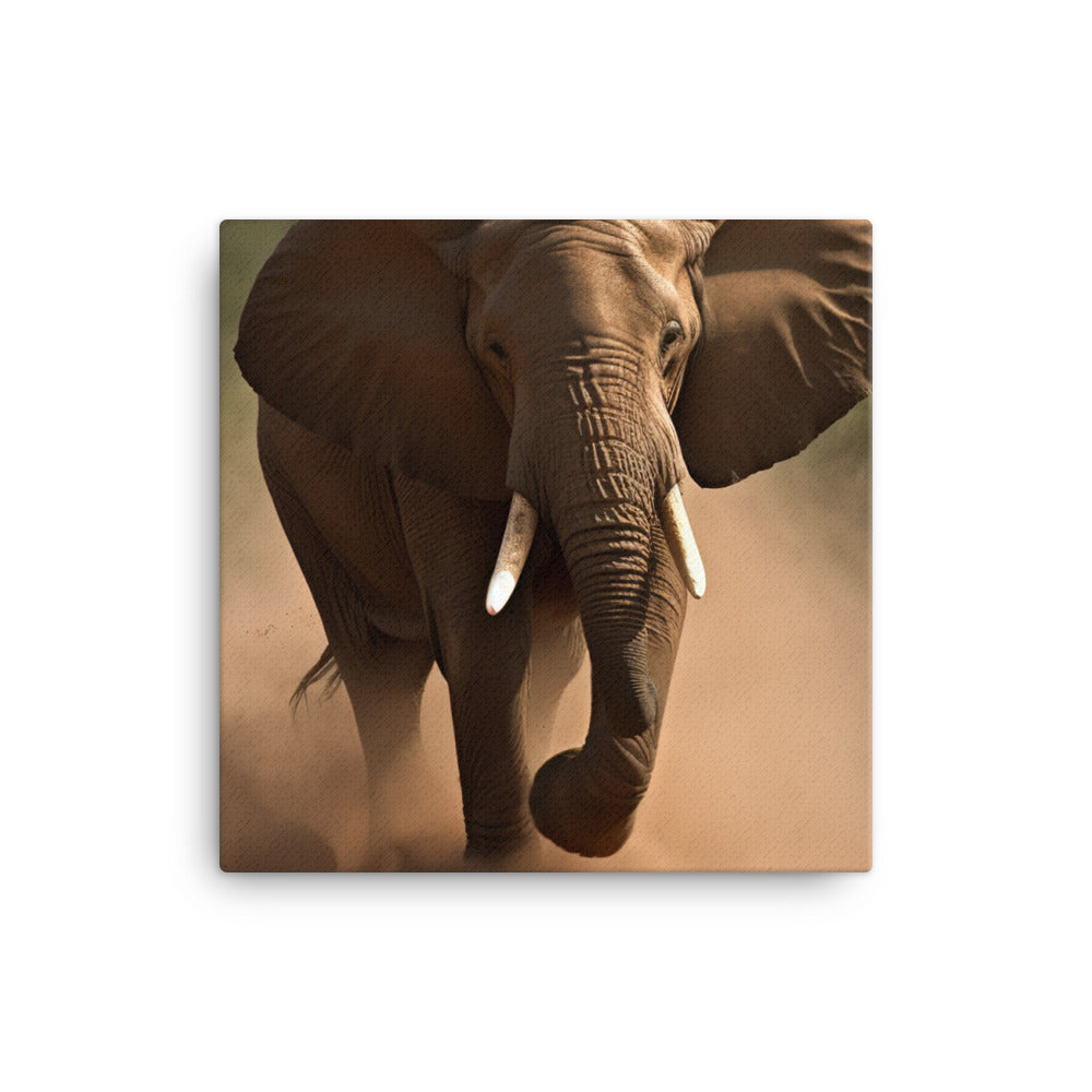 African Elephant in Motion canvas - Posterfy.AI