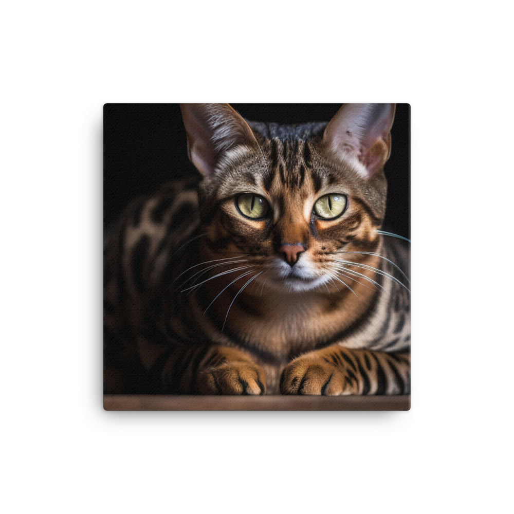 Beautiful Bengal Cat Posing for the Camera canvas - Posterfy.AI