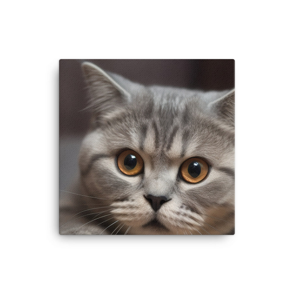 Portrait of a Scottish Fold cat canvas - Posterfy.AI