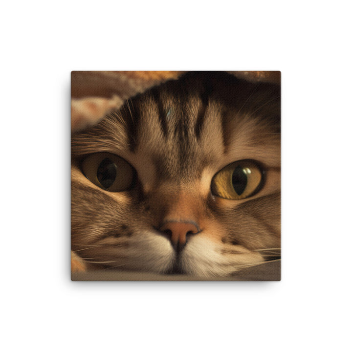 Portrait of a Scottish Fold cat canvas - Posterfy.AI