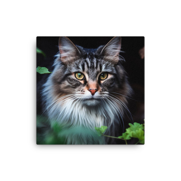 Maine Coon with a candid shot canvas - Posterfy.AI