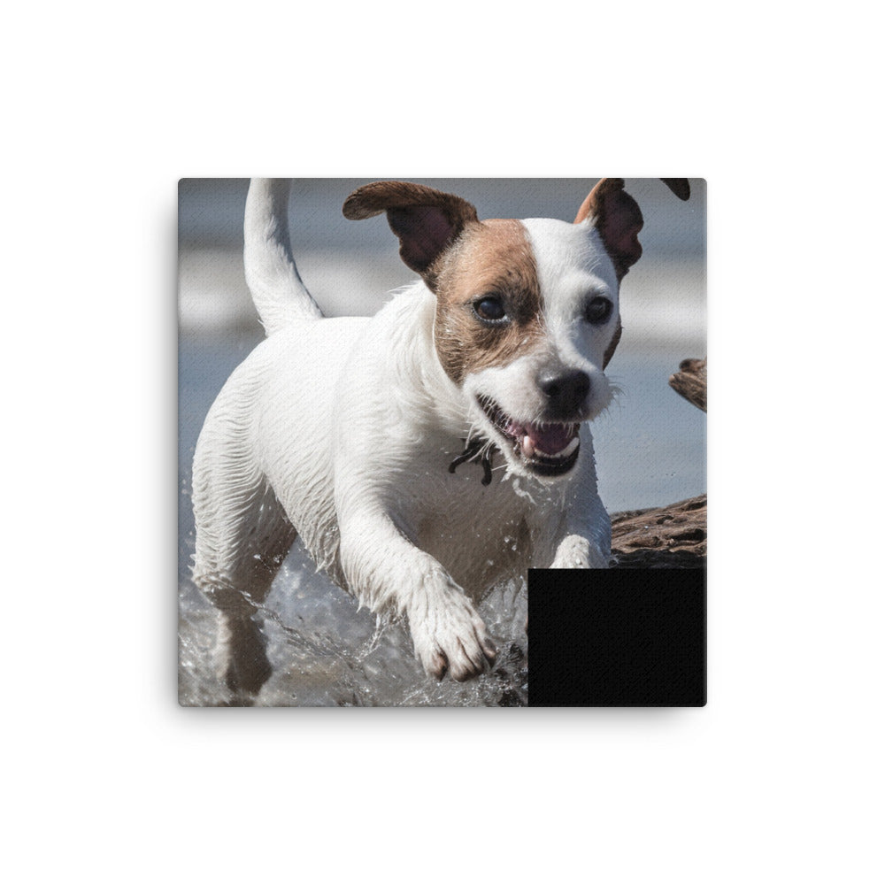 Spirited Jack Russell Terrier at Play canvas - Posterfy.AI