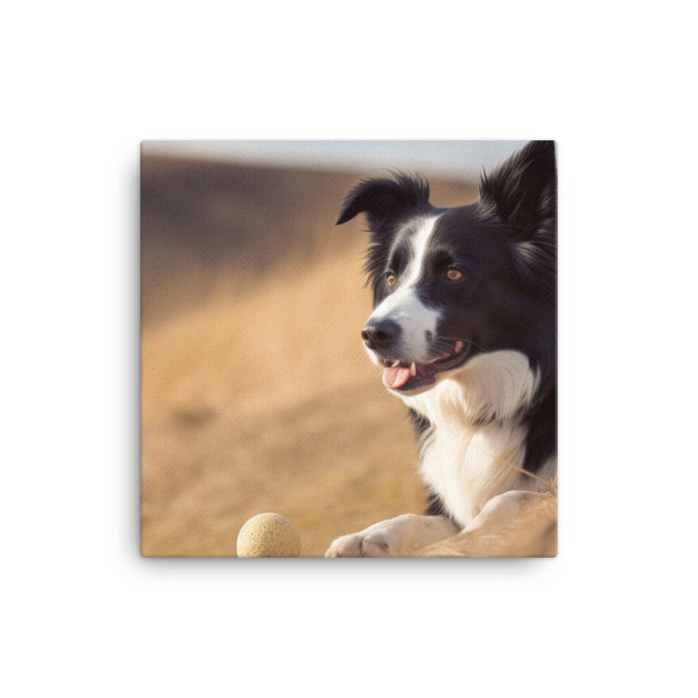 Loyal Border Collie at Work canvas - Posterfy.AI