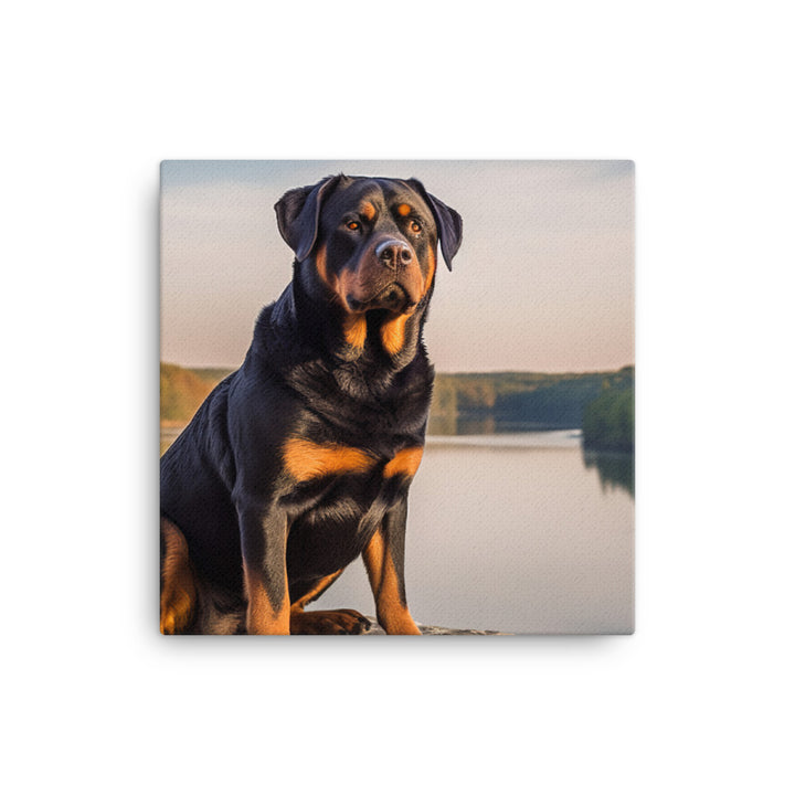 Rottweilers regal beauty canvas - Posterfy.AI