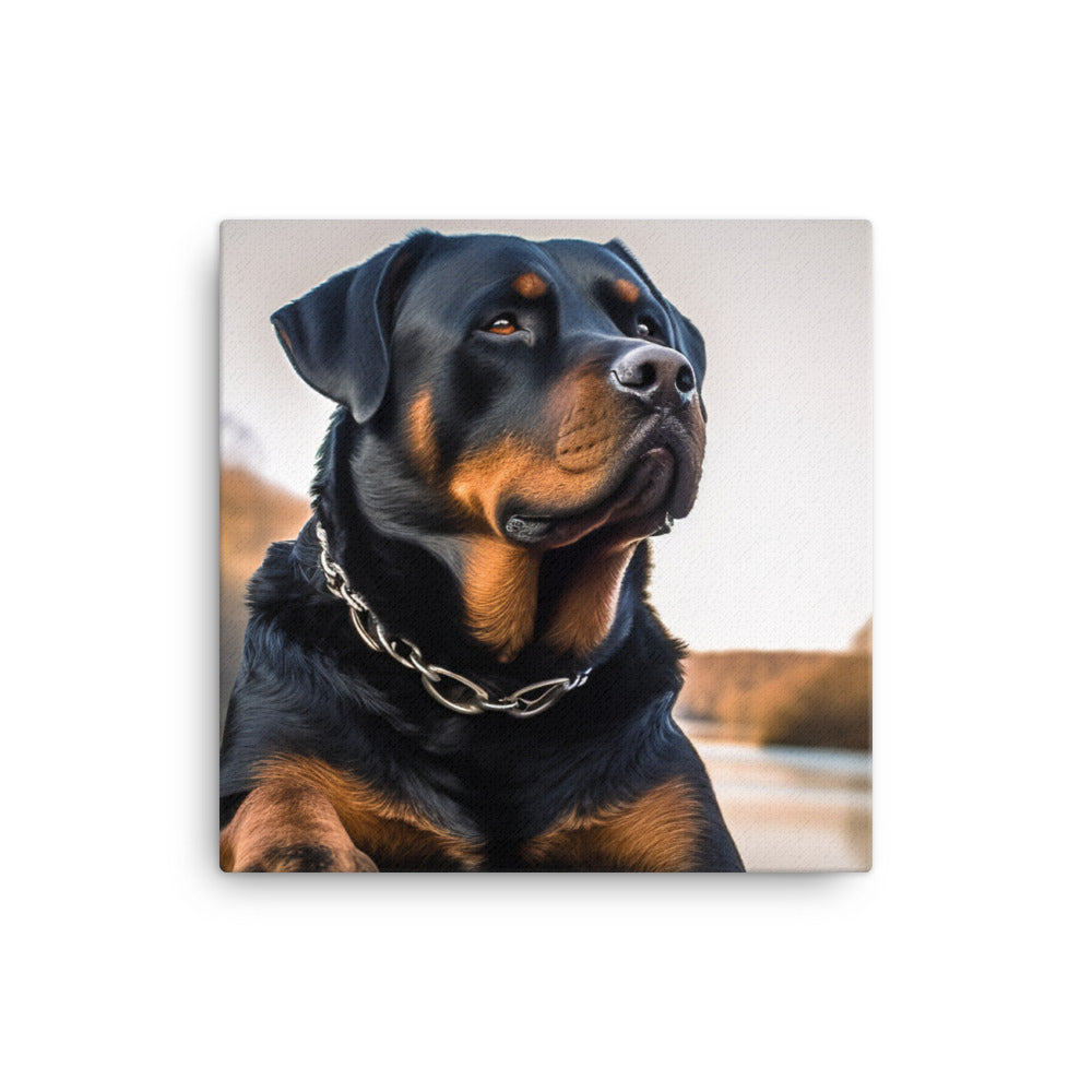 Rottweilers regal beauty canvas - Posterfy.AI