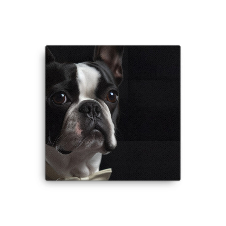 Elegant Boston Terrier Portrait canvas - Posterfy.AI