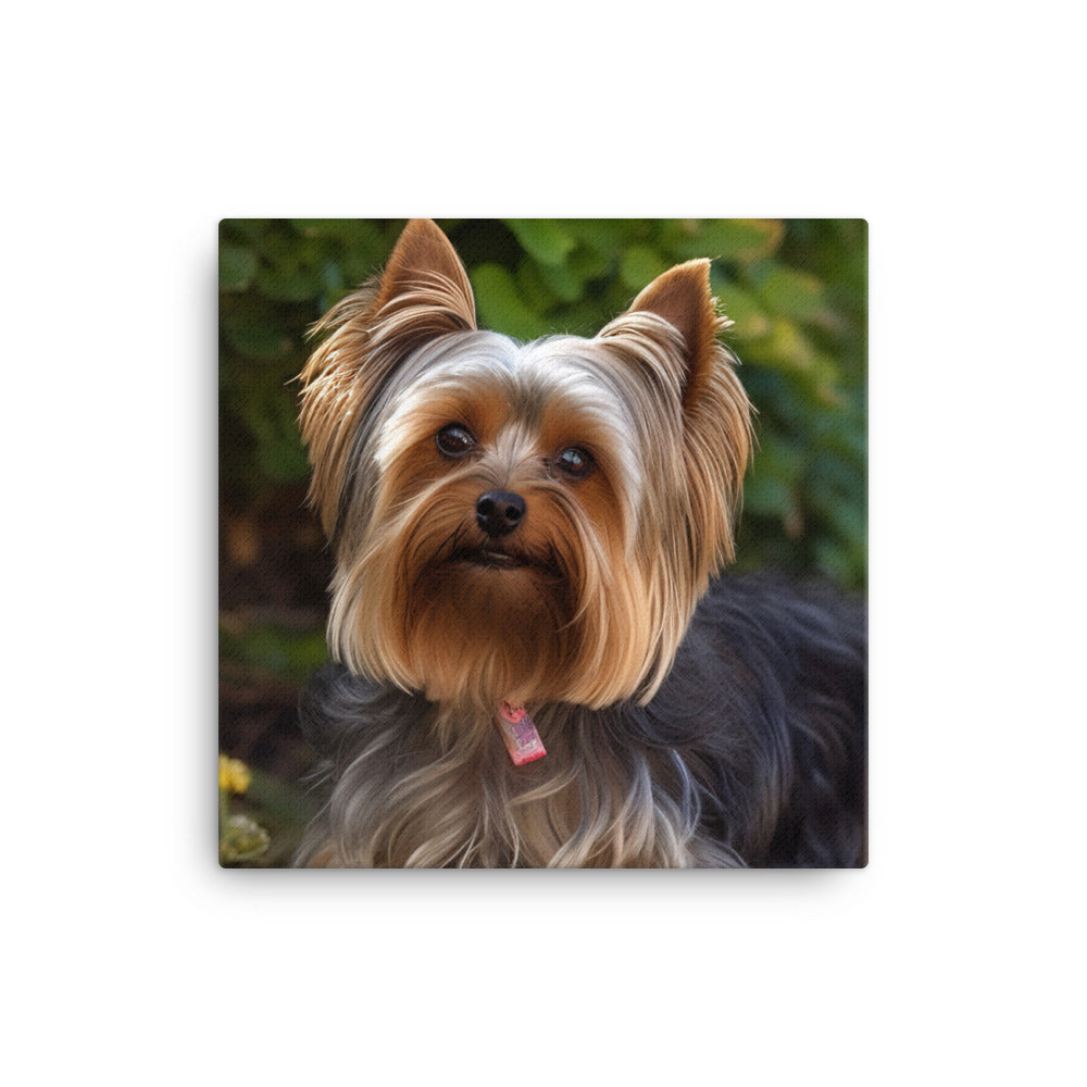 Yorkshire Terrier in the Garden canvas - Posterfy.AI