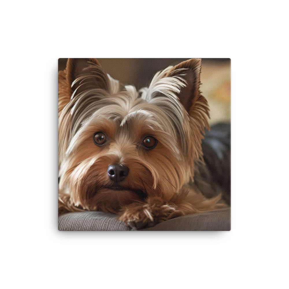 Yorkie at Home canvas - Posterfy.AI