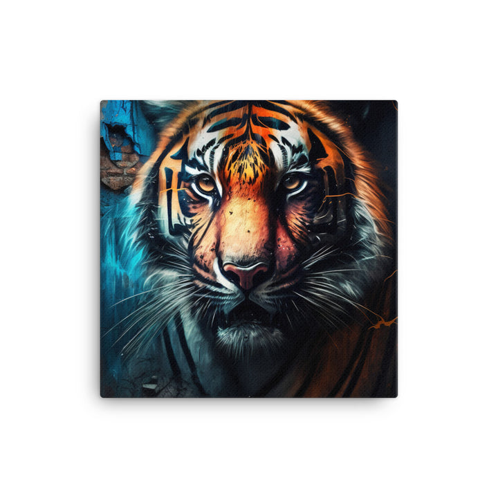 Tiger in graffiti art canvas - Posterfy.AI