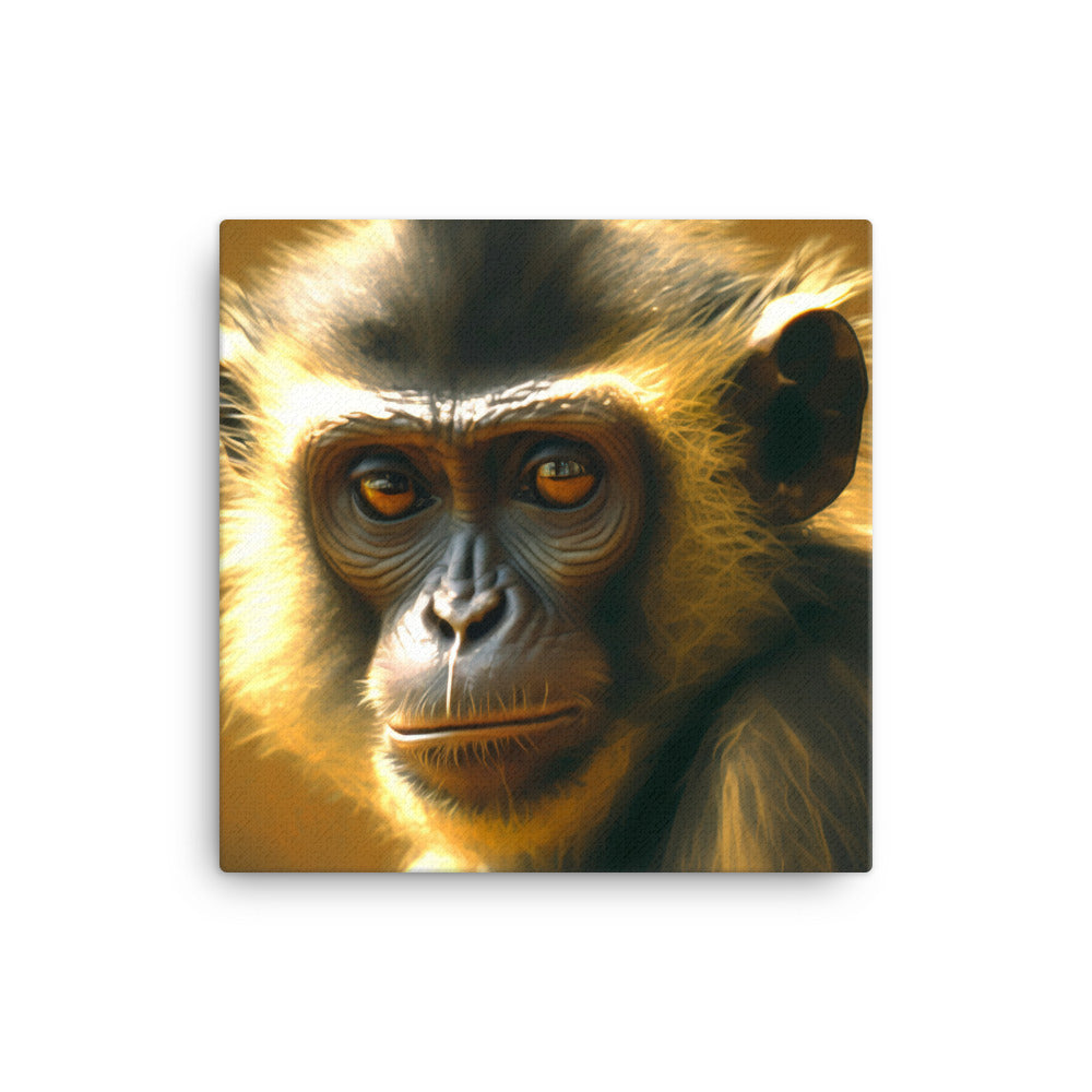 Monkey oil painting canvas - Posterfy.AI