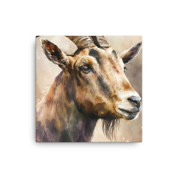 Goat in watercolour canvas - Posterfy.AI