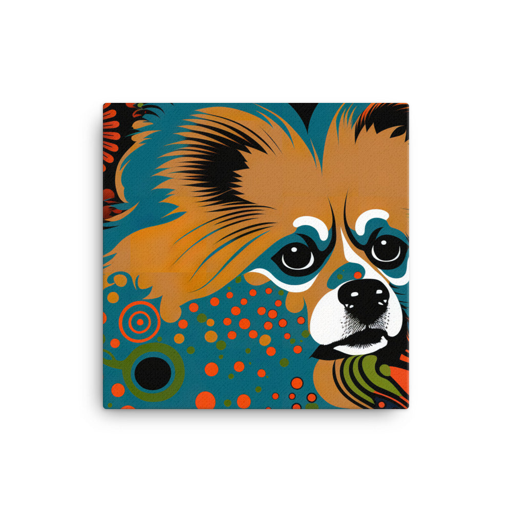 Pomeranian dog in simple abstract style canvas - Posterfy.AI