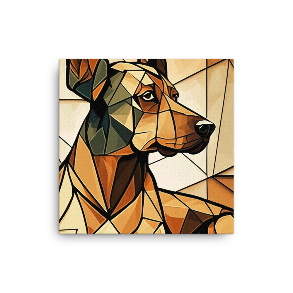 Dog in colorful cubism style canvas - Posterfy.AI
