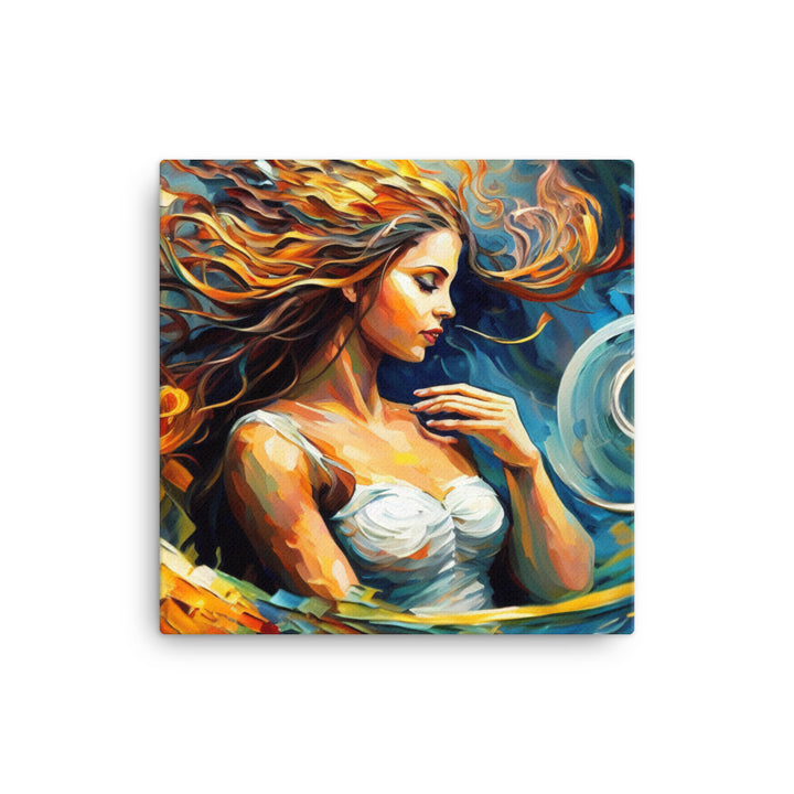 Virgo in surreal artistic colorful style canvas - Posterfy.AI