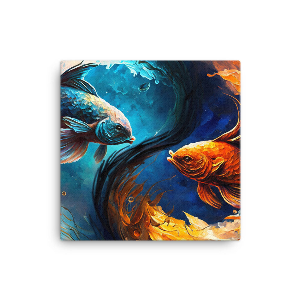 Pisces in surreal artistic colorful style canvas - Posterfy.AI