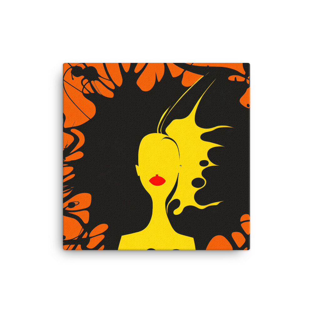 Silhouette of a woman in simple abstract style canvas - Posterfy.AI
