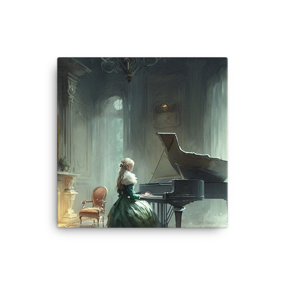 Lady playing piano canvas - Posterfy.AI