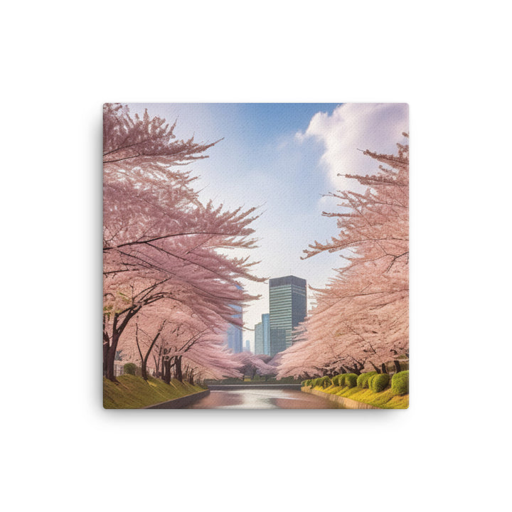 Sakura Season in Tokyo canvas - Posterfy.AI