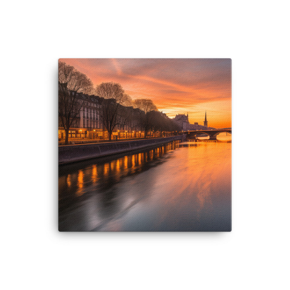 Seine River Sunset canvas - Posterfy.AI