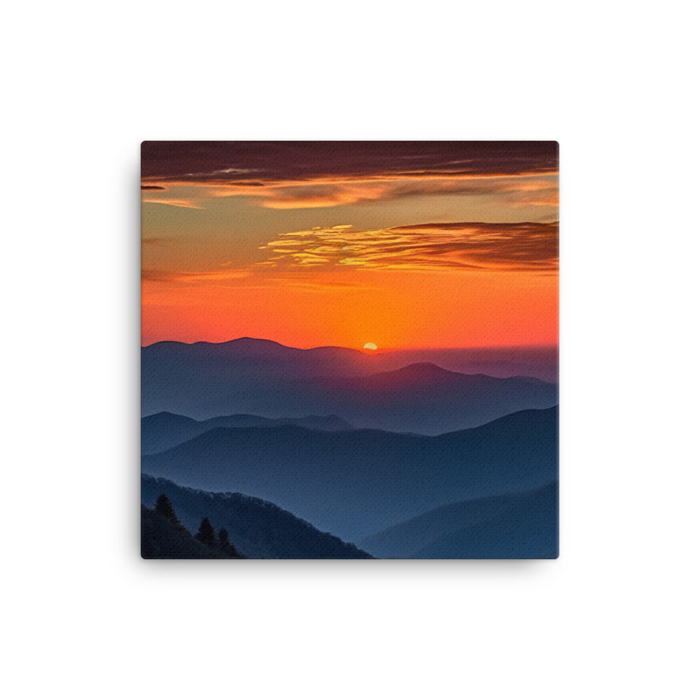 Sunset Over the Mountains canvas - Posterfy.AI