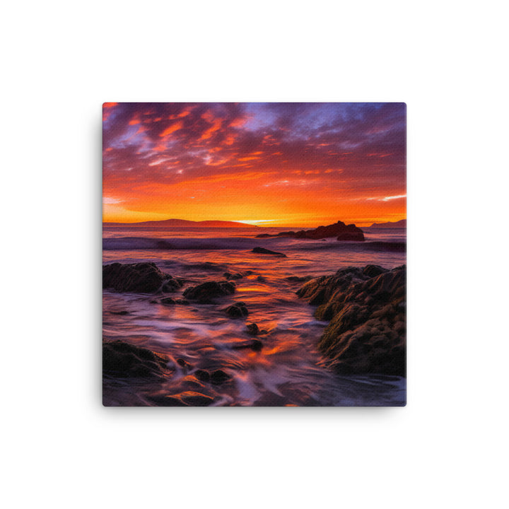 Stunning Pacific Ocean Sunset canvas - Posterfy.AI