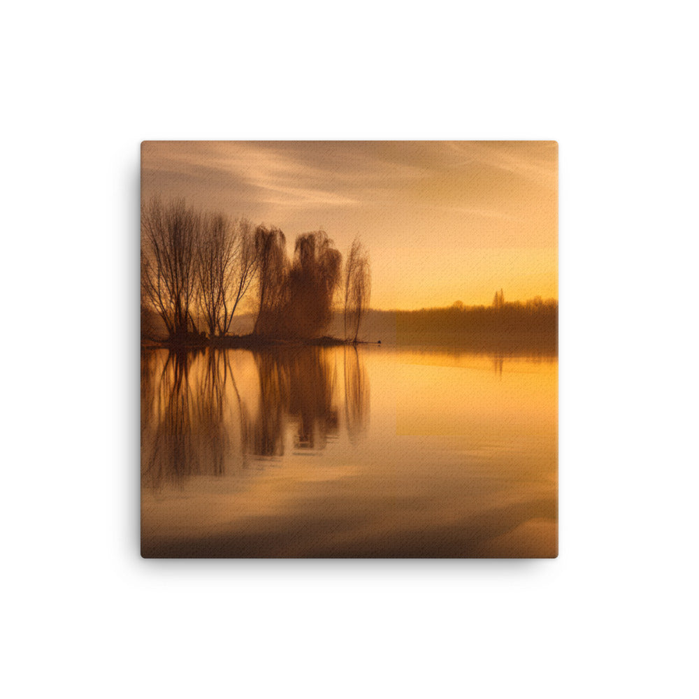 Golden Hour Reflections at the Lake canvas - Posterfy.AI