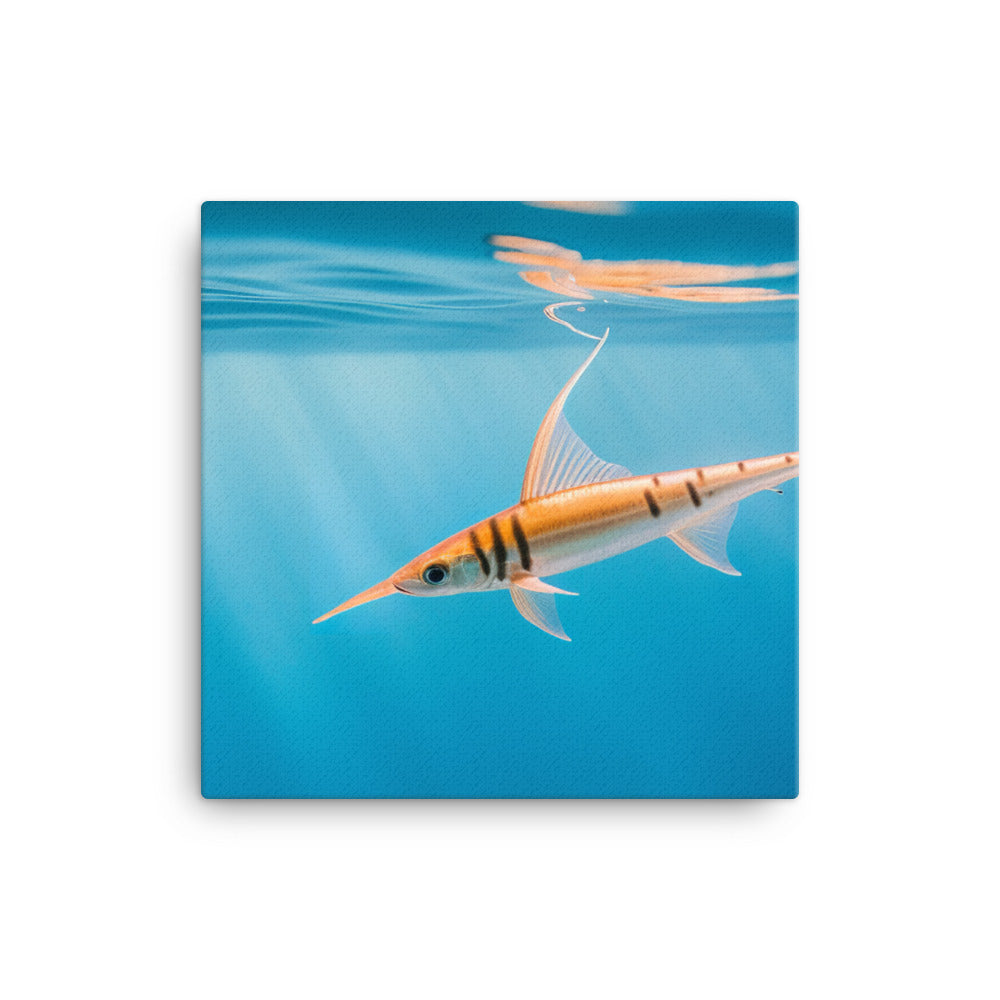 Elegant Swordtail Fish Floating in Serene Waters canvas - Posterfy.AI