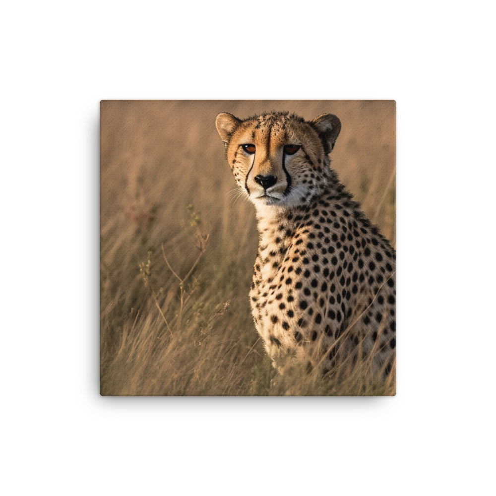 Majestic Cheetah in the Grasslands canvas - Posterfy.AI
