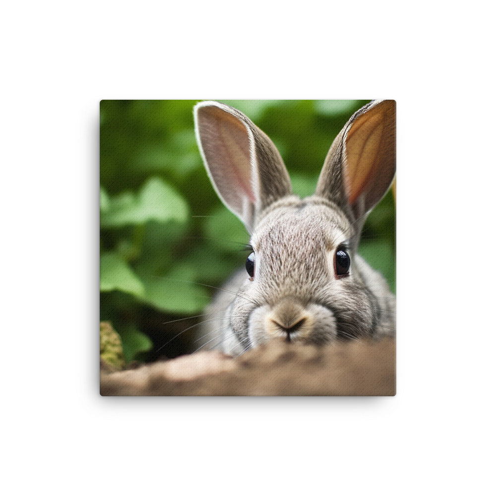 Mini Rex Bunny - Exploring the Outdoors canvas - Posterfy.AI