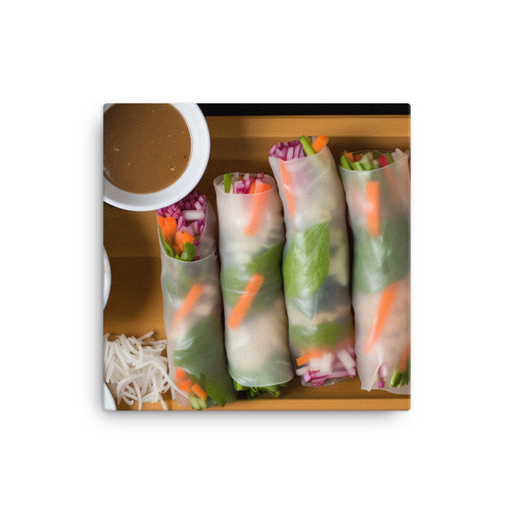 Vegan Spring Rolls 春卷 canvas - Posterfy.AI