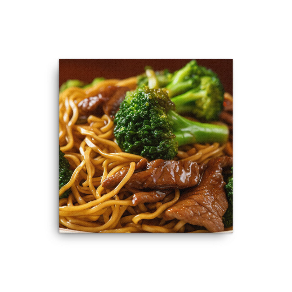 Beef and Broccoli Lo Mein 西蘭花牛肉炒麵 canvas - Posterfy.AI