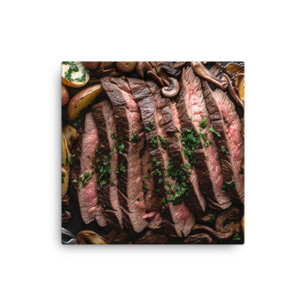 Skillet Seared Skirt Steak canvas - Posterfy.AI