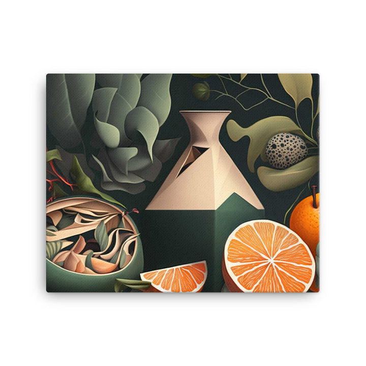 A contemporary still life painting inspired by nature canvas - Posterfy.AI