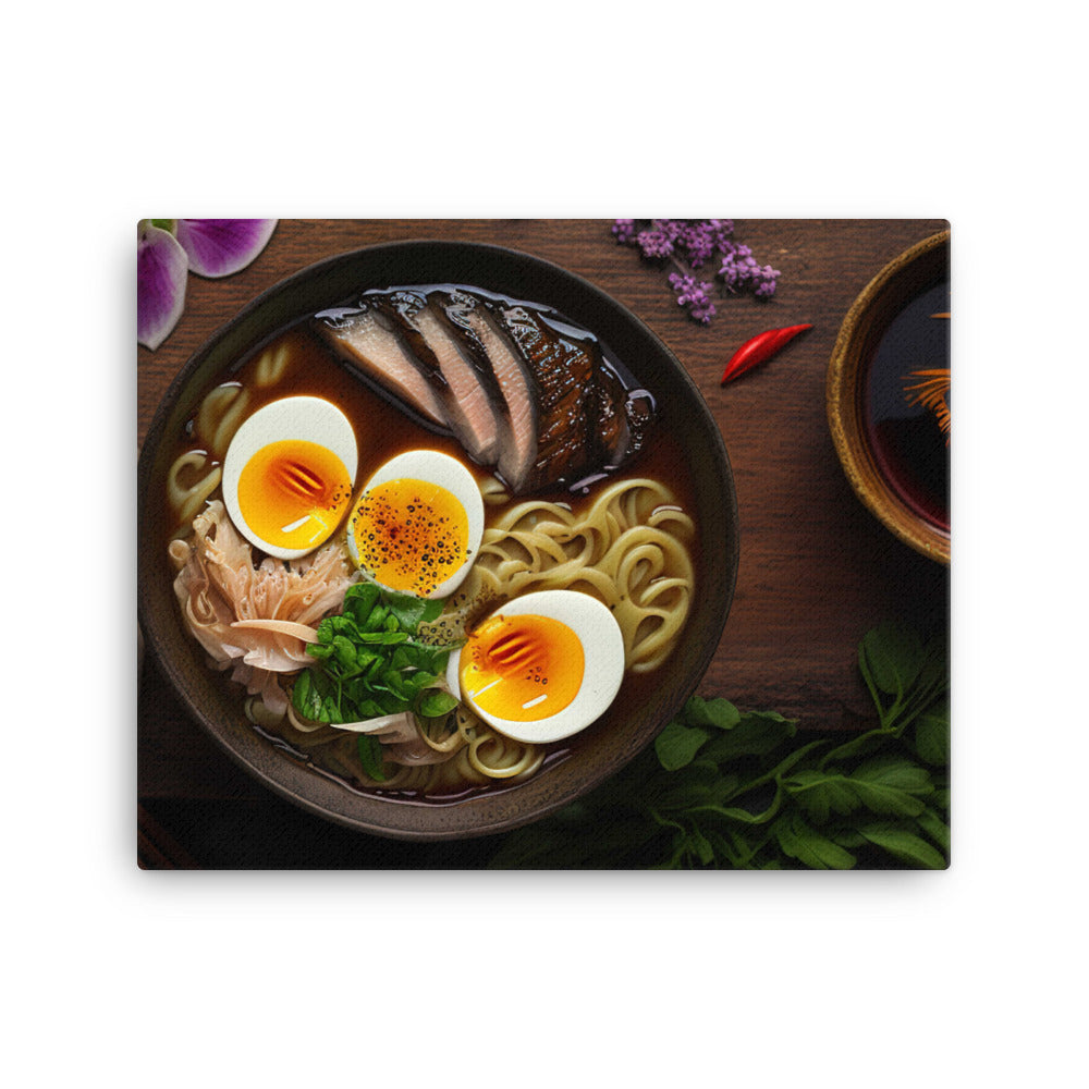 A steaming bowl of rich and savory tonkotsu ramen canvas - Posterfy.AI