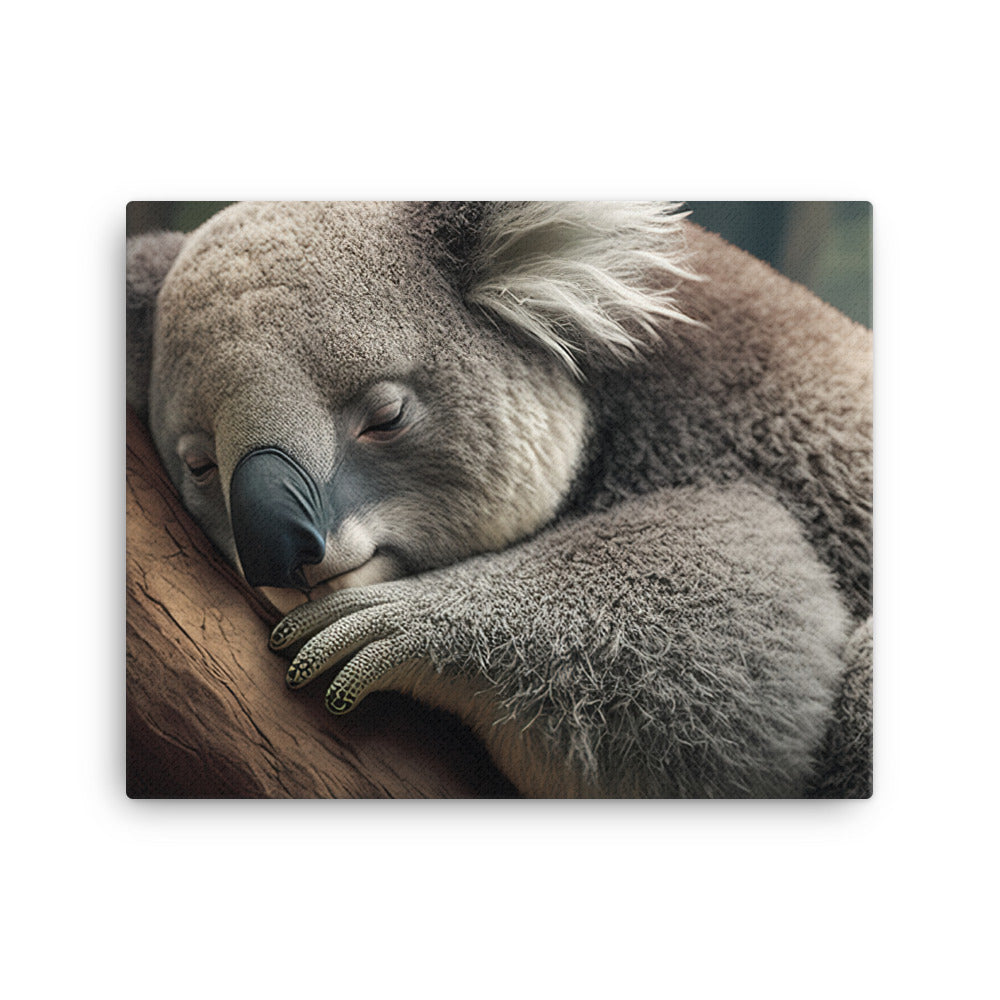 A sleepy koala perched on a tree limb canvas - Posterfy.AI